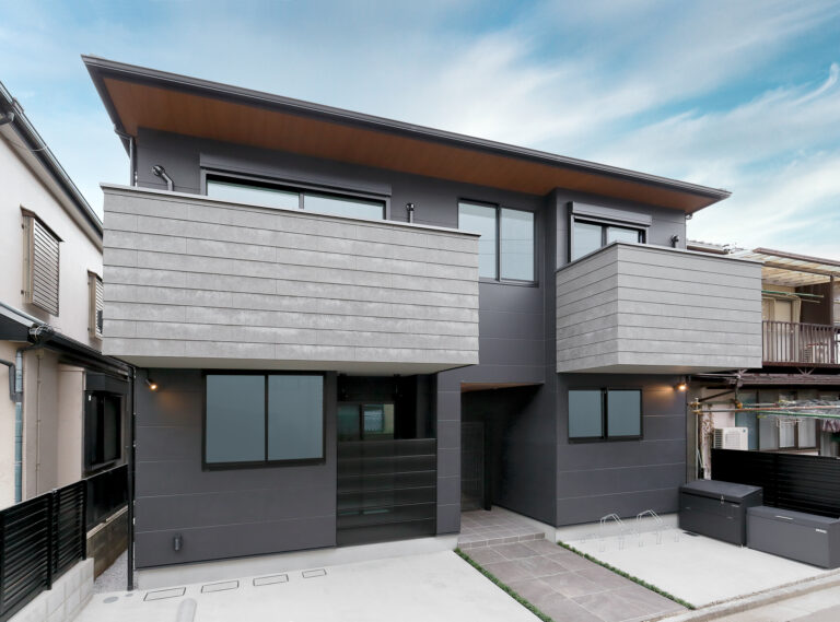 直線デザインが際立つスタイリッシュな賃貸住宅の外観